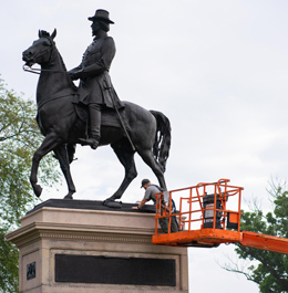 Preservation efforts on the Winfield Hancock Equestrian Monument